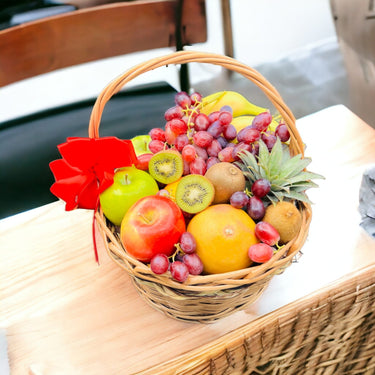 Get Well Soon Fresh Fruit Delight Basket: Pineapples, Oranges, Apples, Grapes, Bananas, and More!
